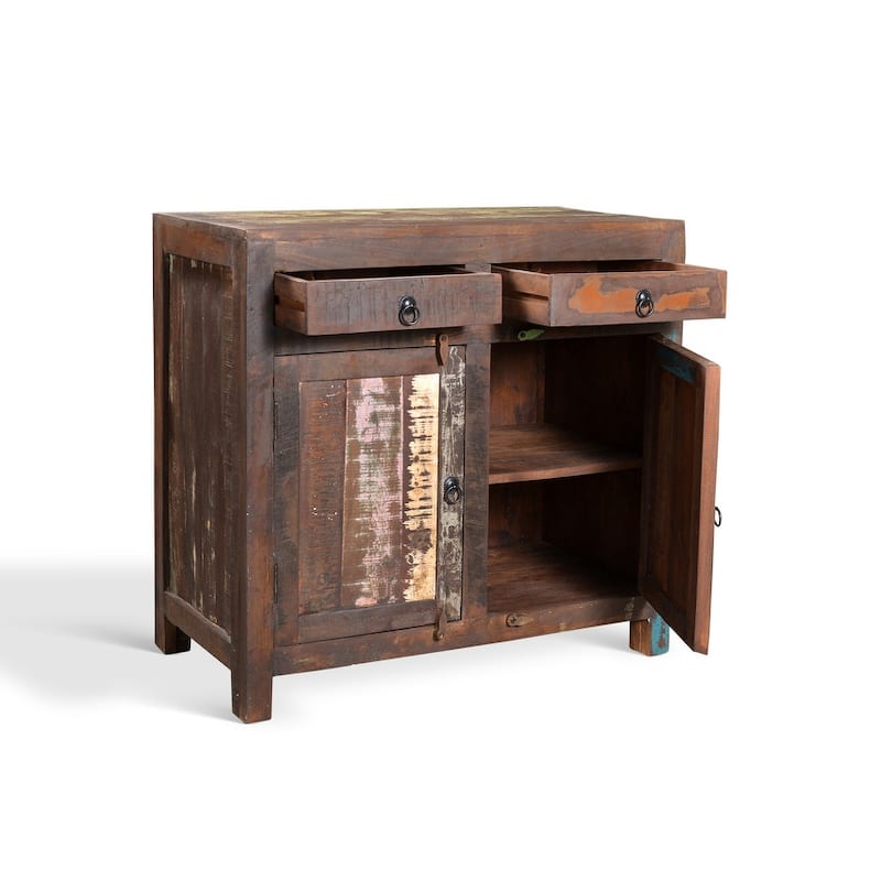 Handmade Reclaimed Wood 2-door Sideboard Cabinet (India)