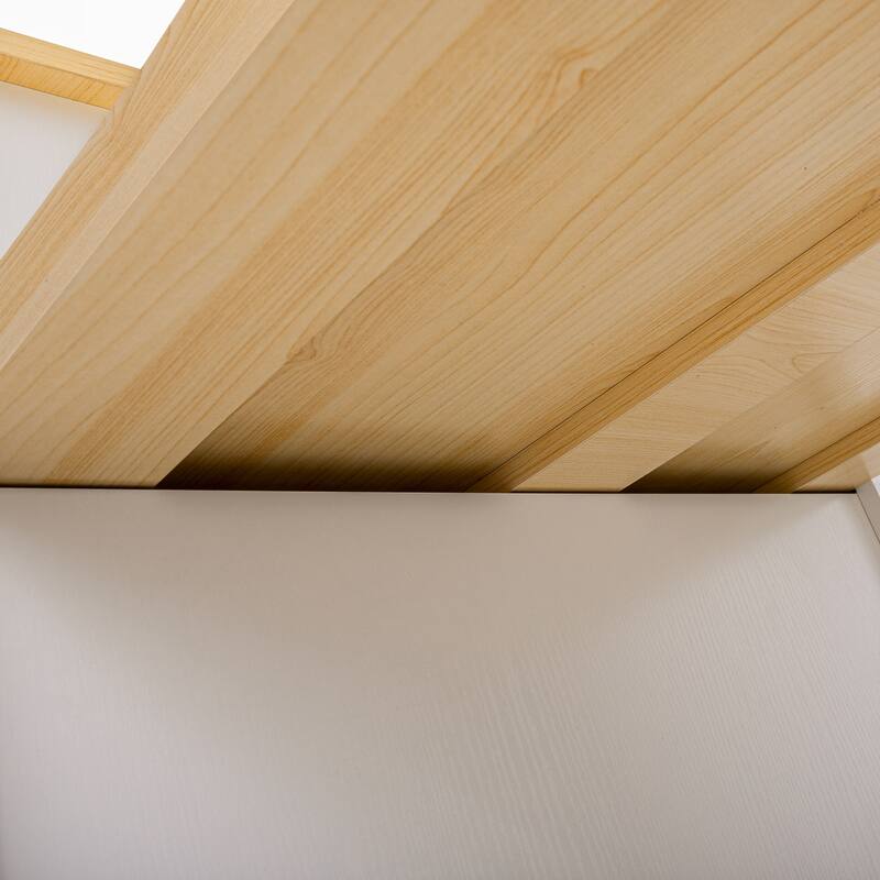 Kitchen Island with 2 Drawers and 2 Side Open Shelves