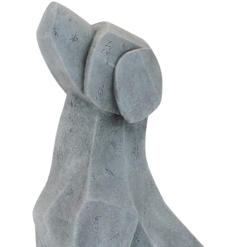 HomeRoots Set of Two Gray Polyresin Cat And Dog Figurines - 8.95 in. x 14.15 in. x 4.05 in.