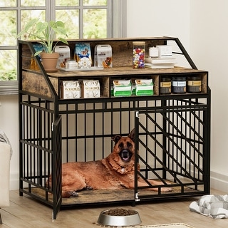 inch Dog Crate Furniture for Large Dogs,Wooden Dog Crate with
