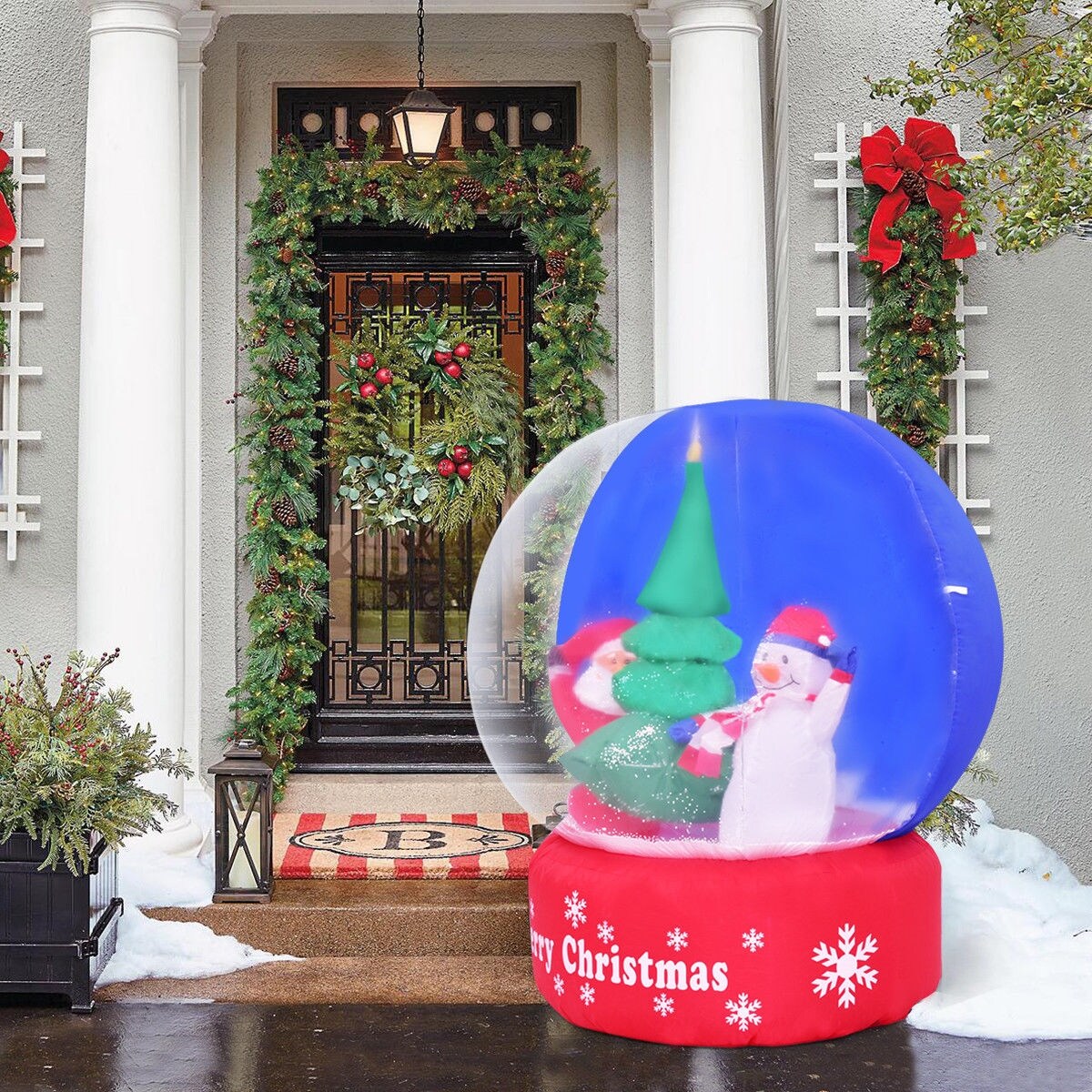 Shop Gymax 4ft Inflatable Snow Globe Airblown Christmas Decoration