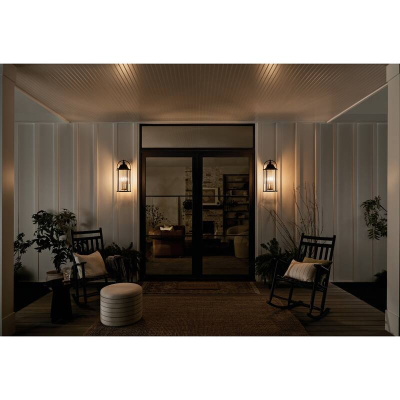 Kichler Lighting Harbor Row 3-Light Textured Black Outdoor Wall Sconce - 23.25 in