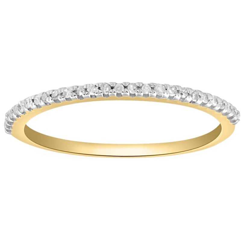 Bliss Diamond Diamond Wedding Ring Yellow Gold Stackable Anniversary Band - 8
