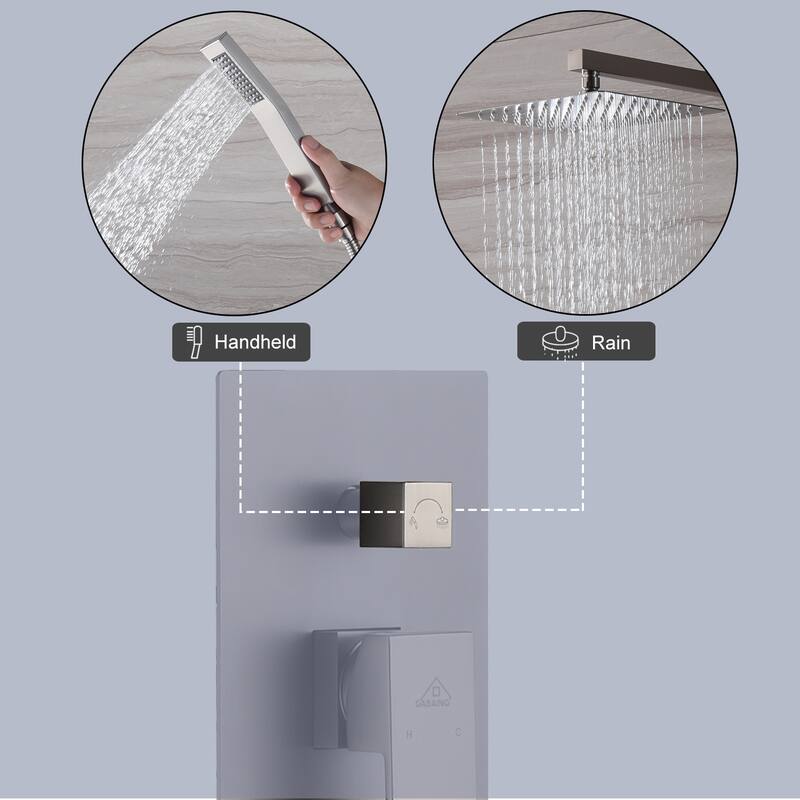 2 Function 10-inch Wall Mounted Dual Shower Heads Shower System With Sliding Rod Shower Hand