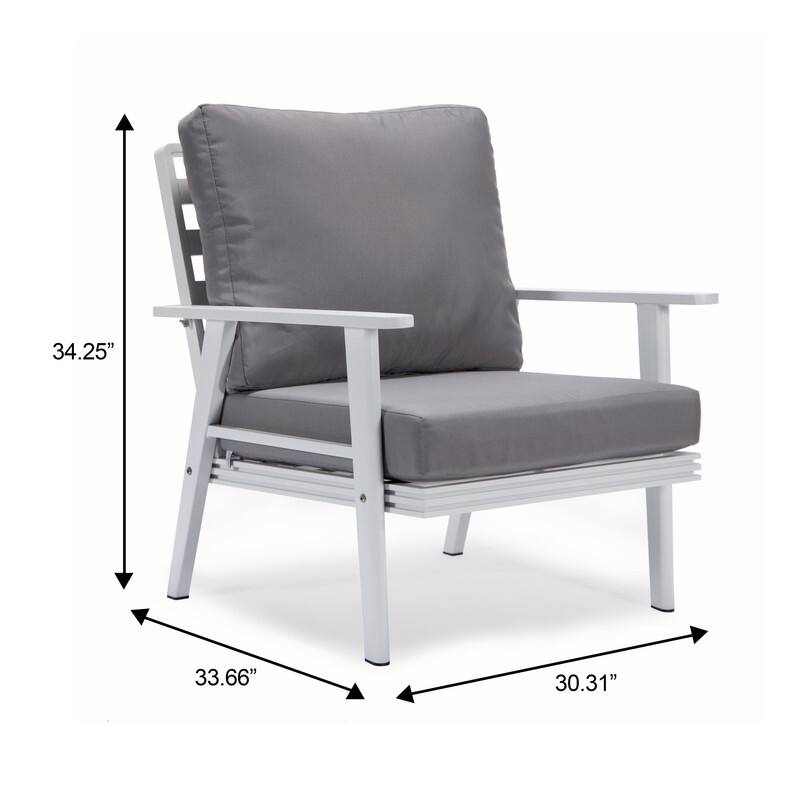 Walbrooke Modern Polyester Upholstery Aluminum Frame wtih Removable Cushion Covers for Indoor Outdoor