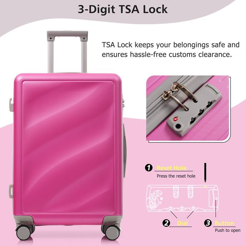 Luggage Set 3 Piece,Lightweight Durable ABS Suitcases with Spinner Wheels and TSA Lock,Carry-on & Checked Luggage(20"/24"/28")