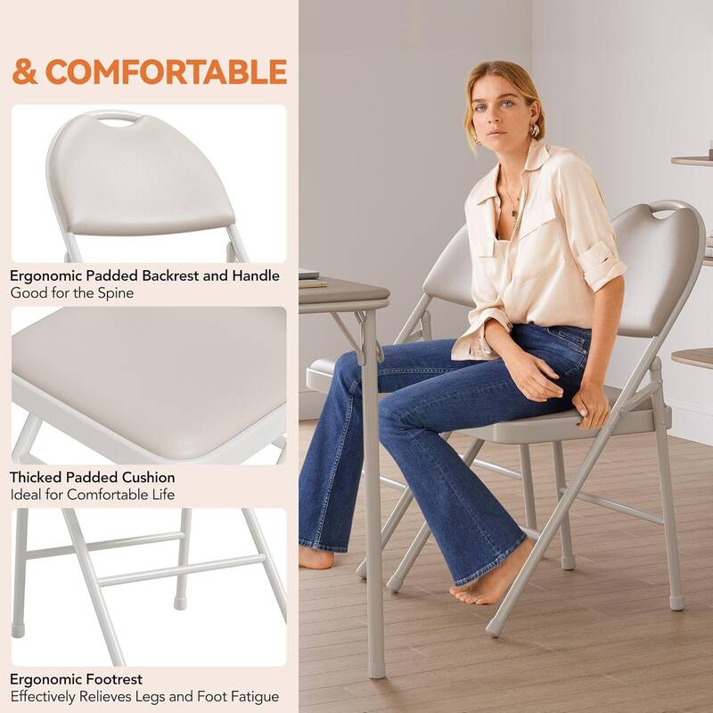 4-Piece Folding Chair Set for Indoor and Outdoor, Room, Restaurant, Patio