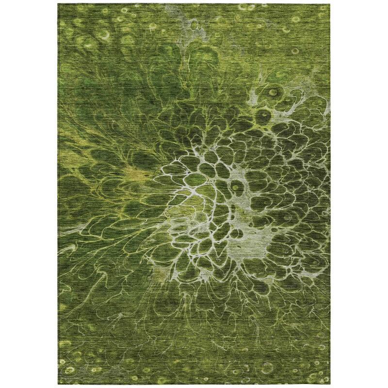 Machine Washable Indoor/ Outdoor Chantille Modern Floral Rug