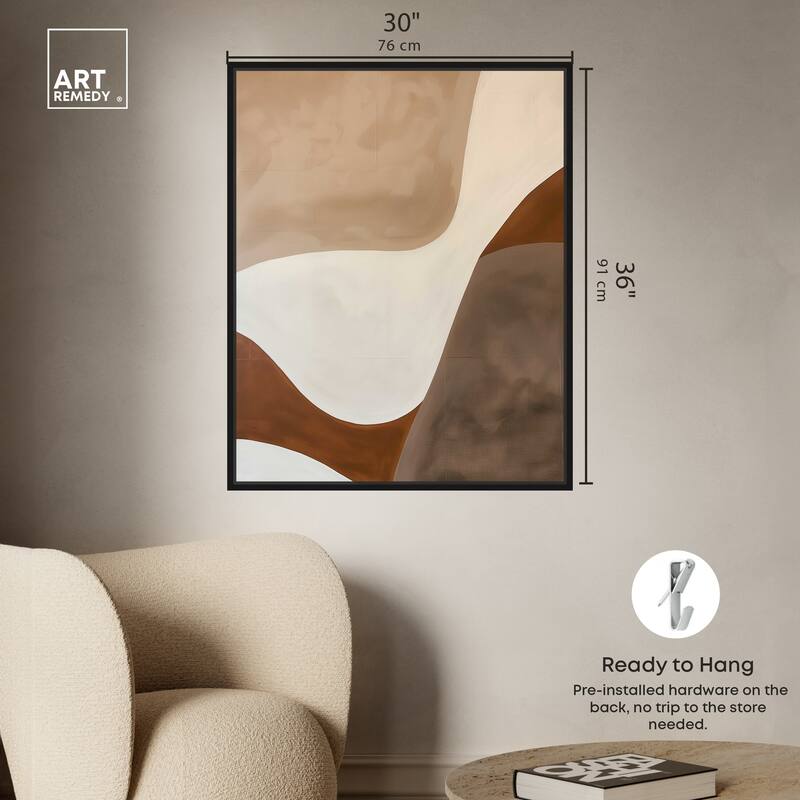 Art Remedy Dream Away Framed Abstract Shapes 1 Piece Canvas Wall Art