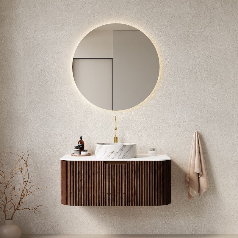 Wall-Mounted Floating Bathroom Vanity with Sink