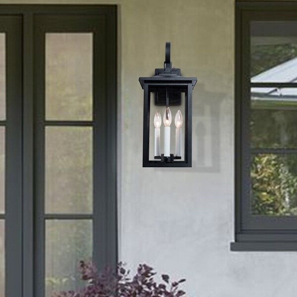 Maxax Black 3 - Bulb 19.88'' H Outdoor Wall Lantern with