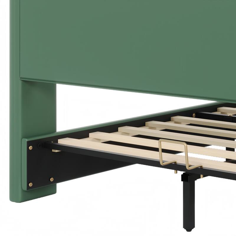 Modern Upholstered Bed Frame with Head board and Footboard