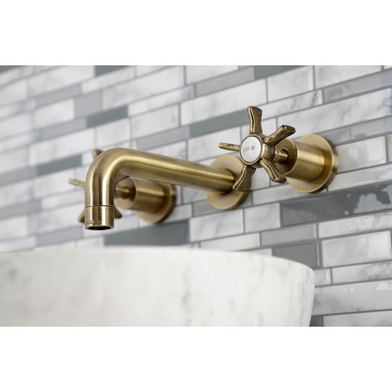 Kingston Brass Hamilton Two-Handle 3-Hole Wall Mount Bathroom Faucet