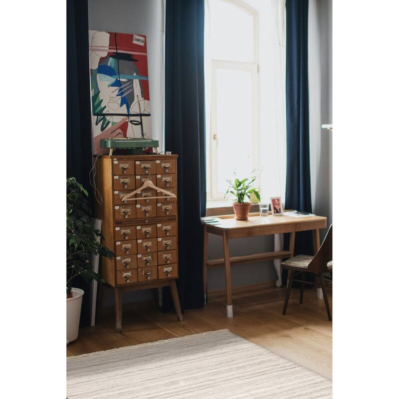 ECARPETGALLERY Flat-Weave Ankara FW Ivory Wool Kilim - 5'0 x 7'6