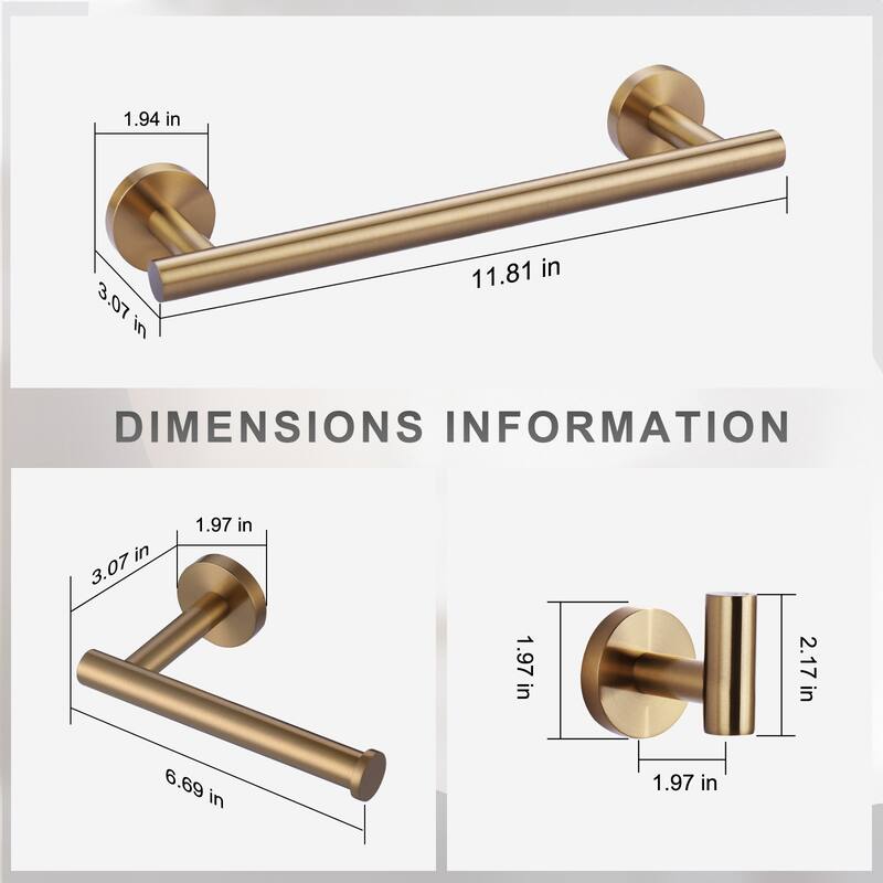 WOWOW 3-Pieces Bathroom Hardware Set