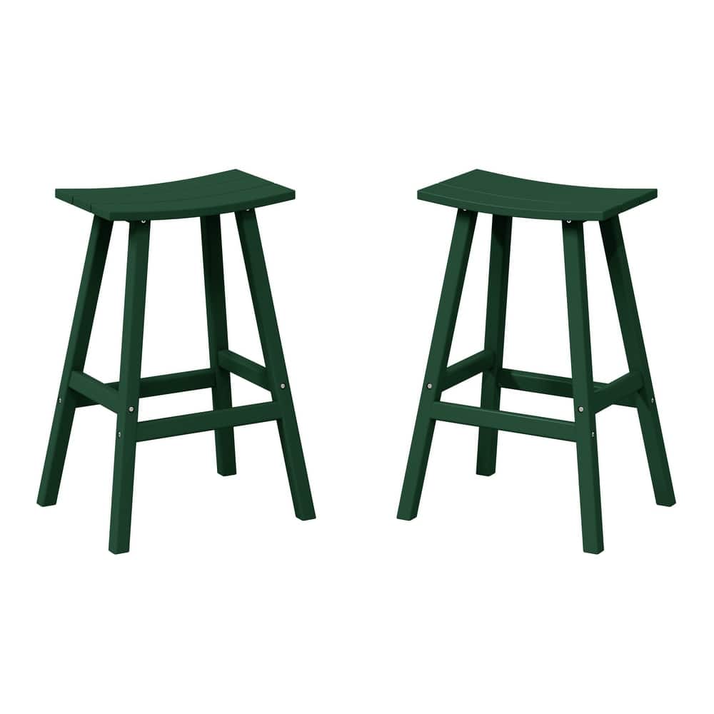 Laguna Hdpe All Weather Outdoor Patio 29" Saddle Seat Bar Stool (Set Of 2)