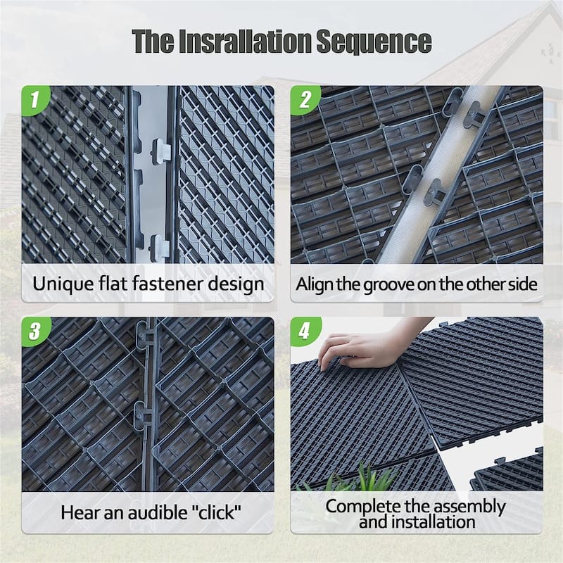 12"x12" Patio Square Composite Interlocking Decking Tiles (Pack of 27)