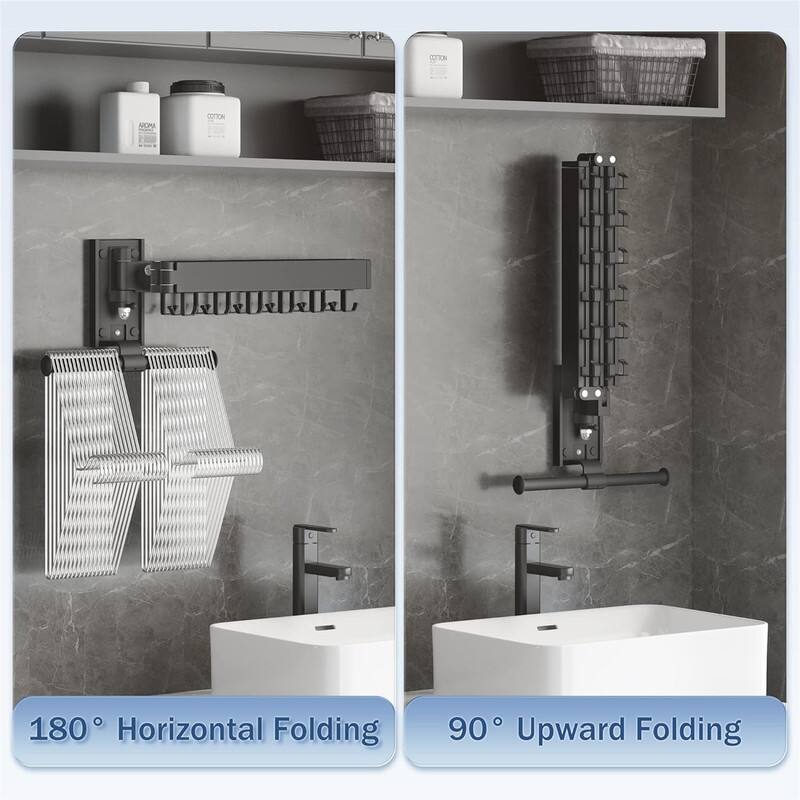 Folding Wall Mounted Laundry Rack - Space Saving