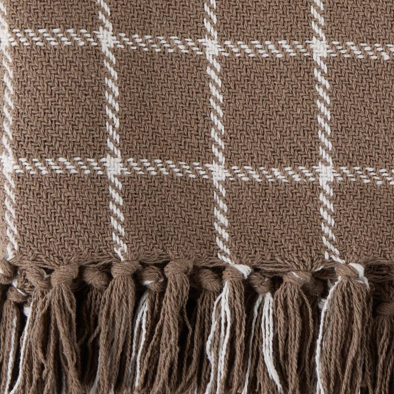 DII Checked Plaid Decorative Throw