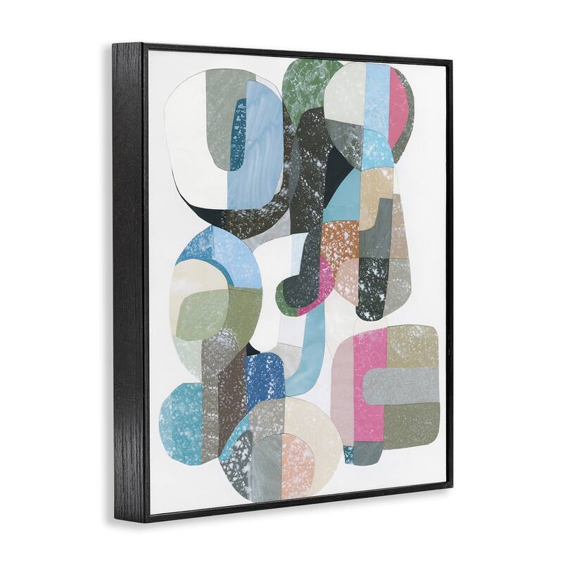 Stupell Pastel Shapes Intertwined Framed Giclee Art Design By Coco Good