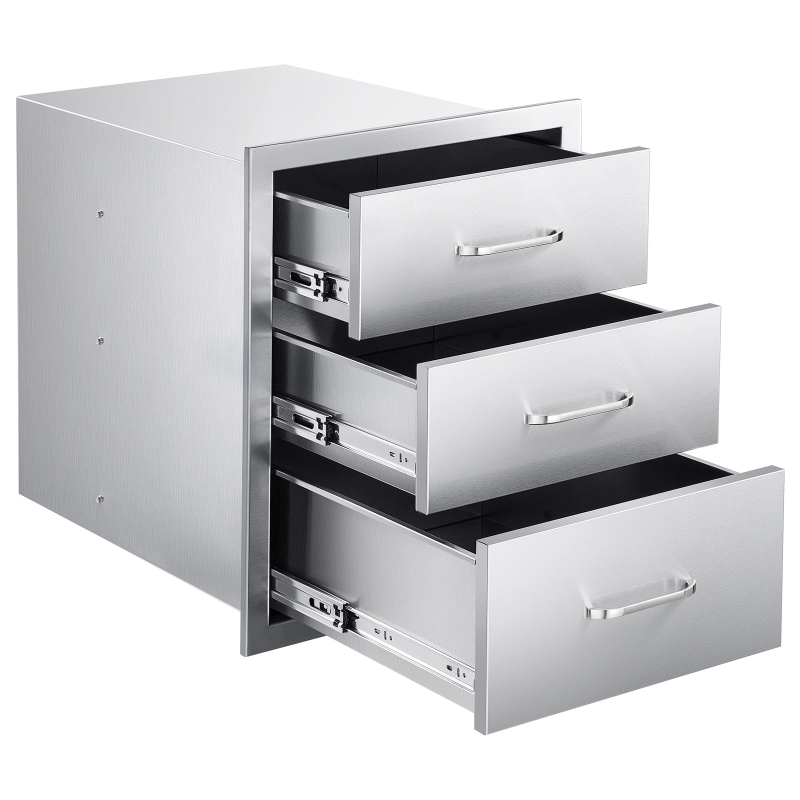 UIMOSO Outdoor Kitchen Drawers 18.11"W x 23.23"D x 23.23"H, Triple-Access Stainless Steel BBQ Drawers