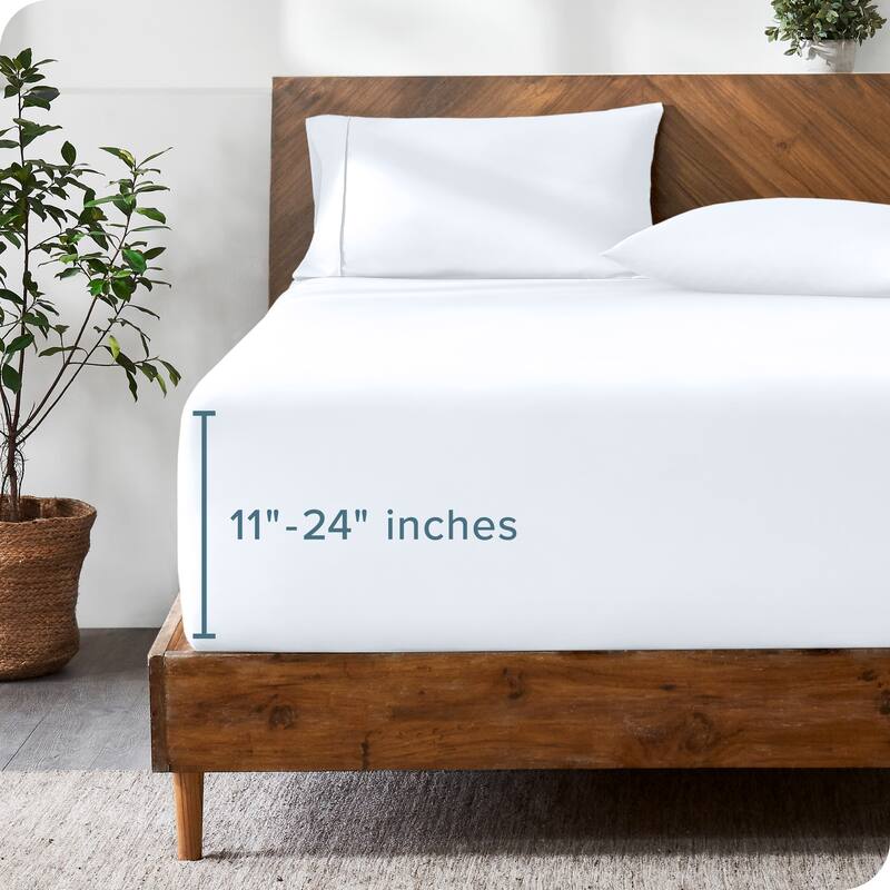 Bare Home Ultra-Soft Microfiber 24 Inch Extra Deep Pocket Fitted Sheet