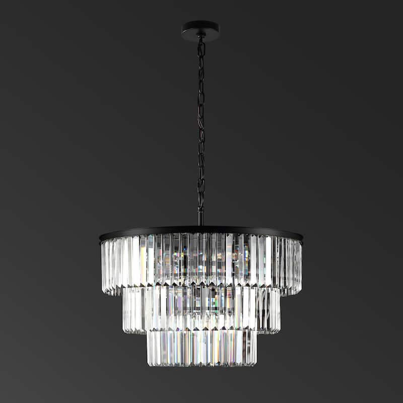 SAFAVIEH Couture Karissa Art Deco 3 Tier Chandelier - 24 IN W x 24 IN D x 21 / 69 IN H