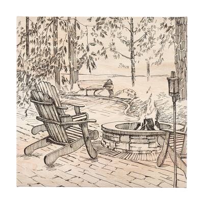 Fireside III (36 x 36) Canvas Art Print