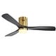 preview thumbnail 71 of 75, Sofucor 42/52 Inch Low Profile Flush Mount Ceiling Fan with Light,Remote Control,Solid wood/ABS Blades,Reversible Quiet DC Motor 52 Inches - Gold with Black Solid wood Blades