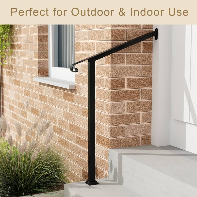 Iron Handrail Elegant Outdoor Rail for Stairs, Porches, and Walkways