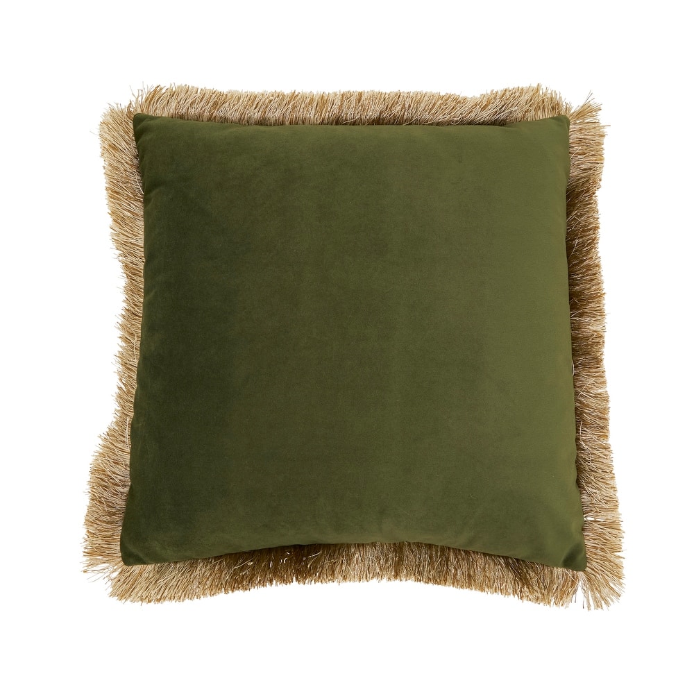 Velvet Fringe Throw Pillow