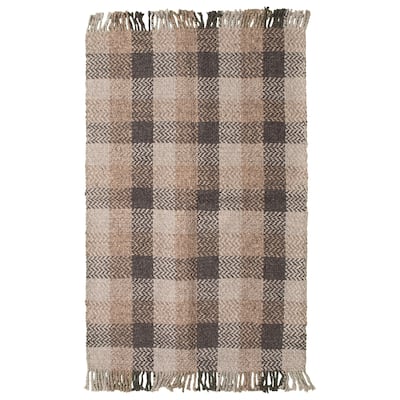 ECARPETGALLERY Hand Tufted Sienna Grey Wool Rug - 5'2 x 8'2