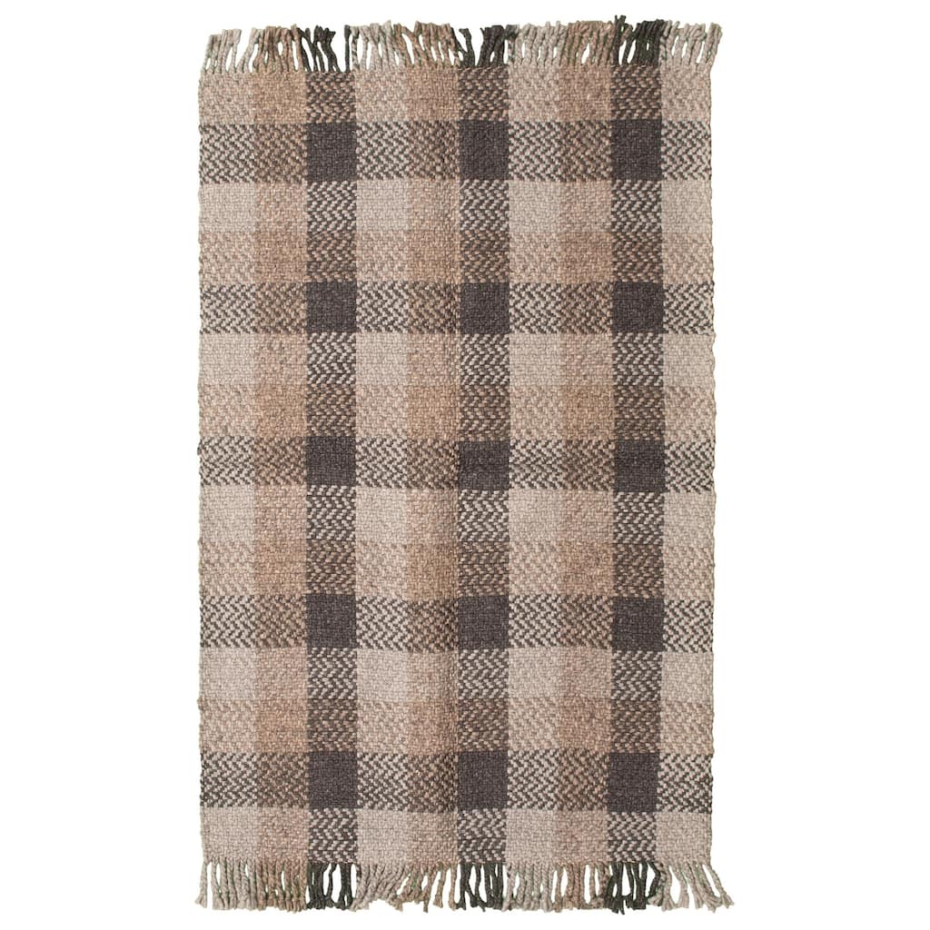 ECARPETGALLERY Hand Tufted Sienna Grey Wool Rug - 5'2 x 8'2