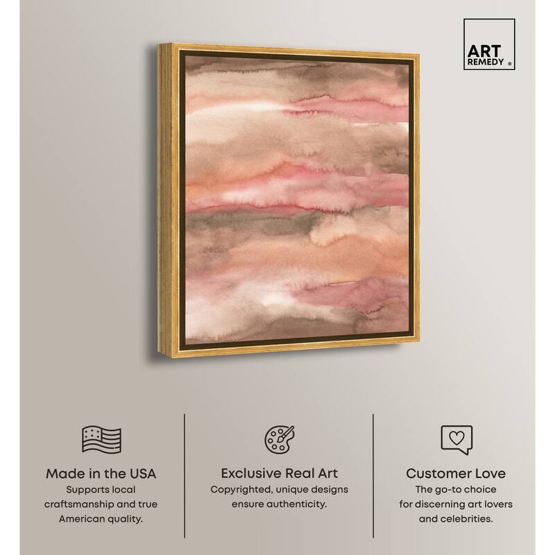 Art Remedy Loose Powder Framed Boho Abstract 1 Piece Canvas Wall Art