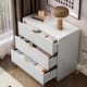 3 Drawer Fluted Dresser, 32 Inch Wide Nightstand with Large Drawer End Table for Bedroom