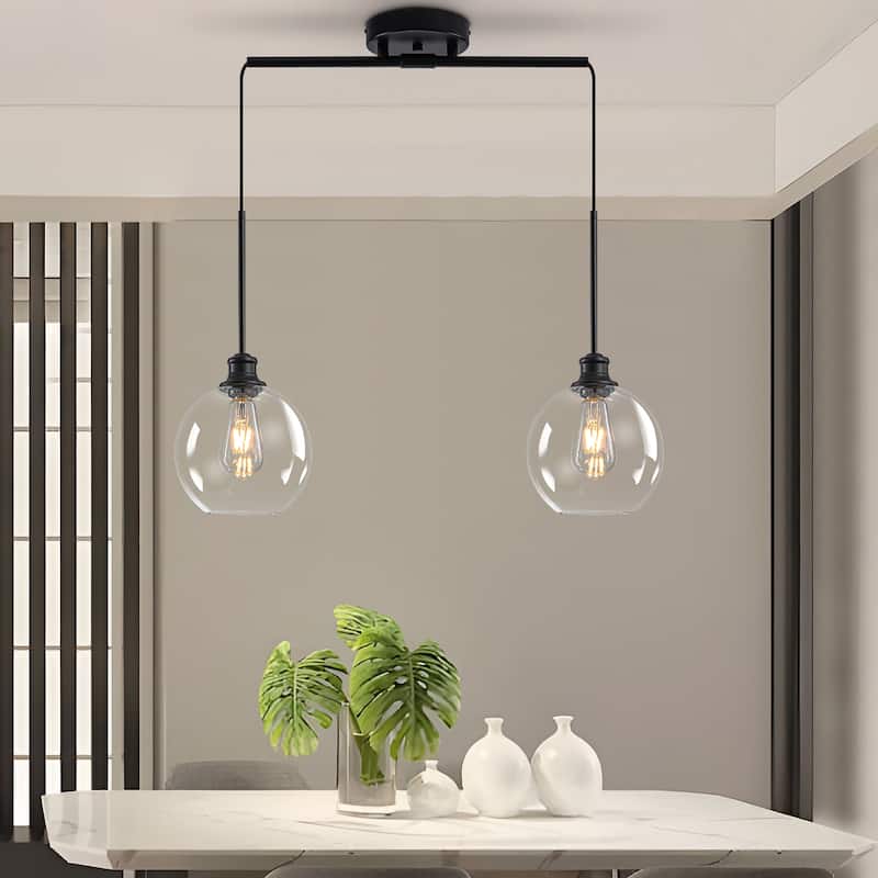 Starsky 1-Light 9in. Modern Globe Single Clear Glass Pendant Light