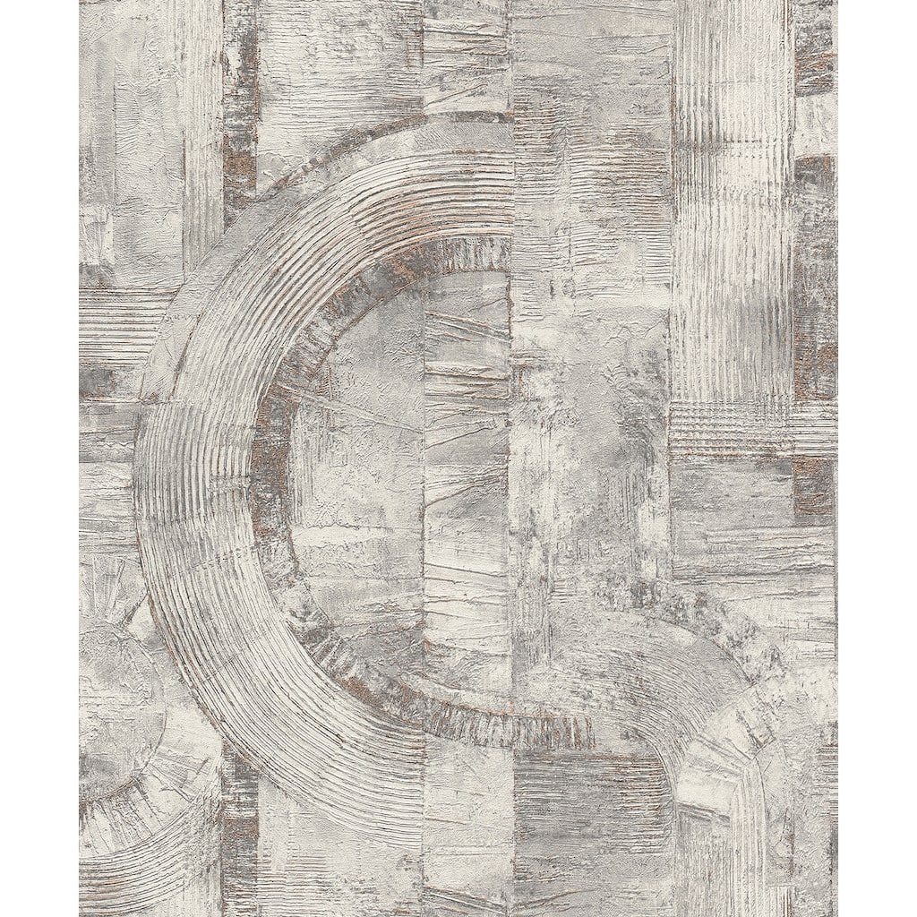 Advantage Abe Light Grey Geo Wallpaper - 20.9 x 396 x 0.025