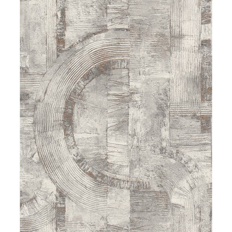 Advantage Abe Light Grey Geo Wallpaper - 20.9 x 396 x 0.025