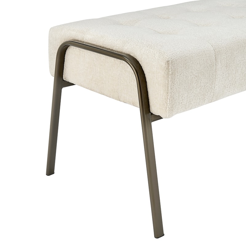 NPD Furniture Venturi Fabric or Faux Leather Tufted Bench
