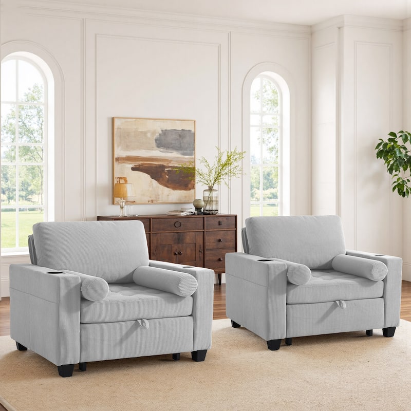 3-in-1 Adjustable Sleeper Sofa Bed Convertible Chair for Living Room