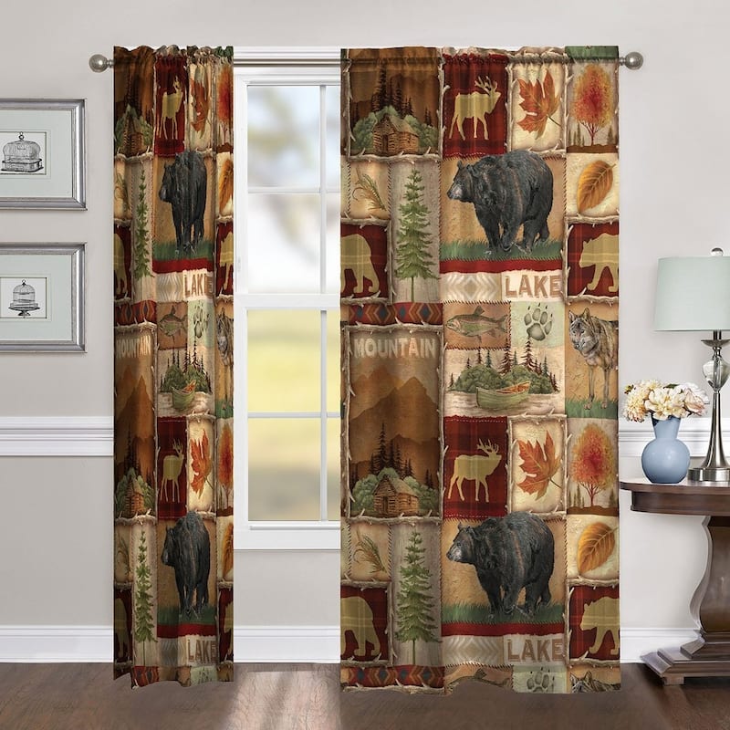 Laural Home Lodge Collage Room Darkening Curtain Panel