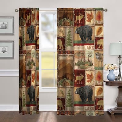 Laural Home Lodge Collage Room Darkening Curtain Panel