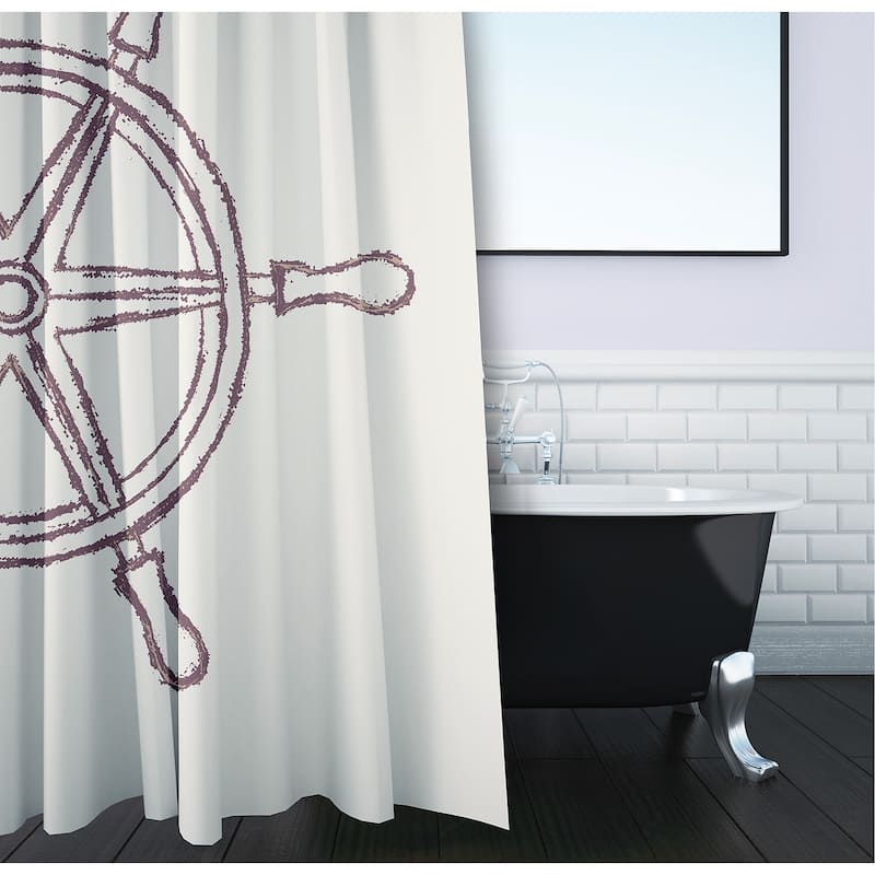 Large Ship Wheel Shower Curtain