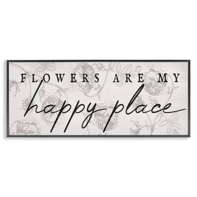 Stupell Flowers Are Happy Place Framed Giclee Art Design By Lil' Rue
