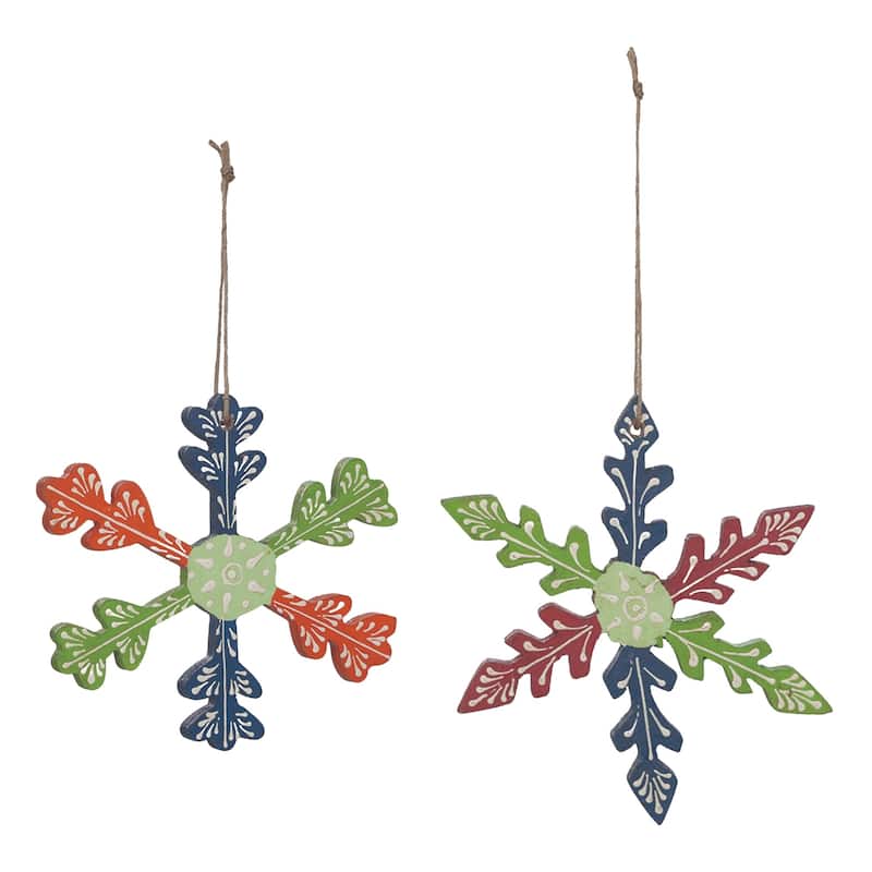 Snowflake Christmas Ornaments - 5.5" - Multi-Color - Set of 6