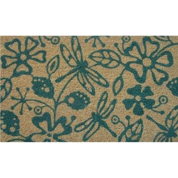 Home & More 12078 29"D X 17"W Blue Coir and Vinyl Dragonflies Doormat