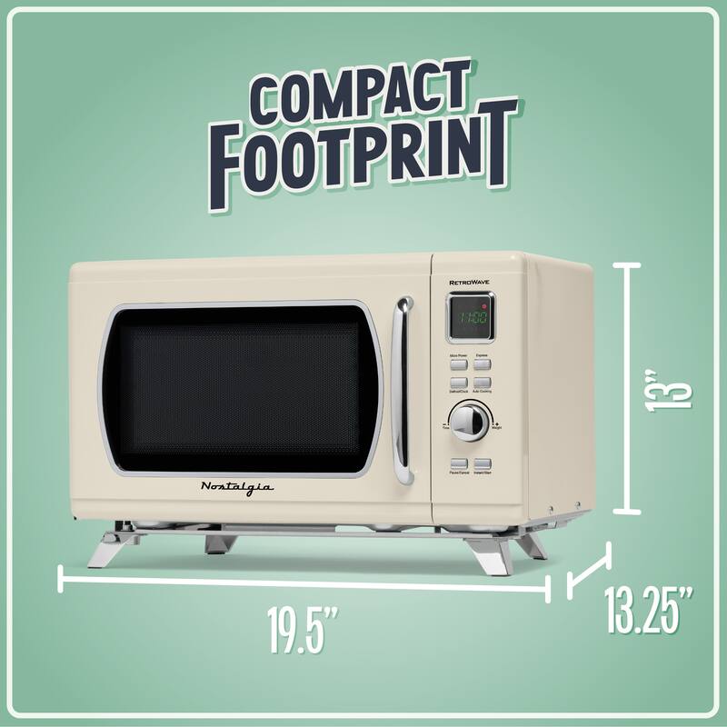 Nostalgia Mid-Century Retro 0.9 Cu. Ft. Microwave, Cream