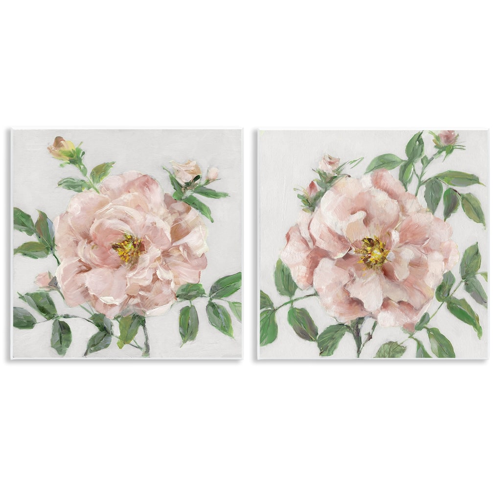 Stupell Soft & Subtle Peonies Wall Plaque Art Design By Sally Swatland (Set of 2)
