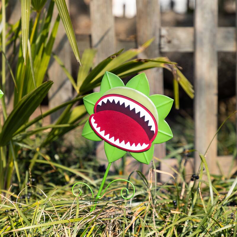 Glitzhome Set of 3 Halloween Metal Chomper Pathway Yard Stakes