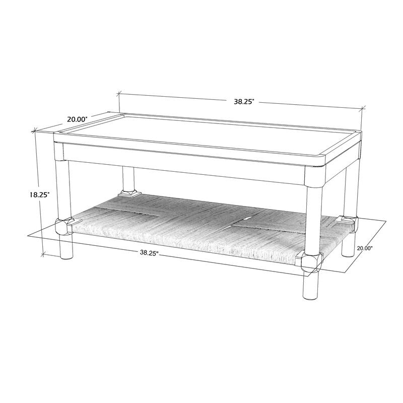 Asher Wood Tray Top Coffee Table with Rush Shelf by East at Main